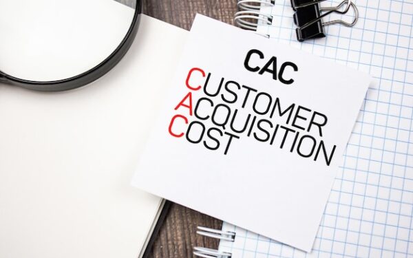 Grafico de custo de aquisicao de clientes com metricas de performance